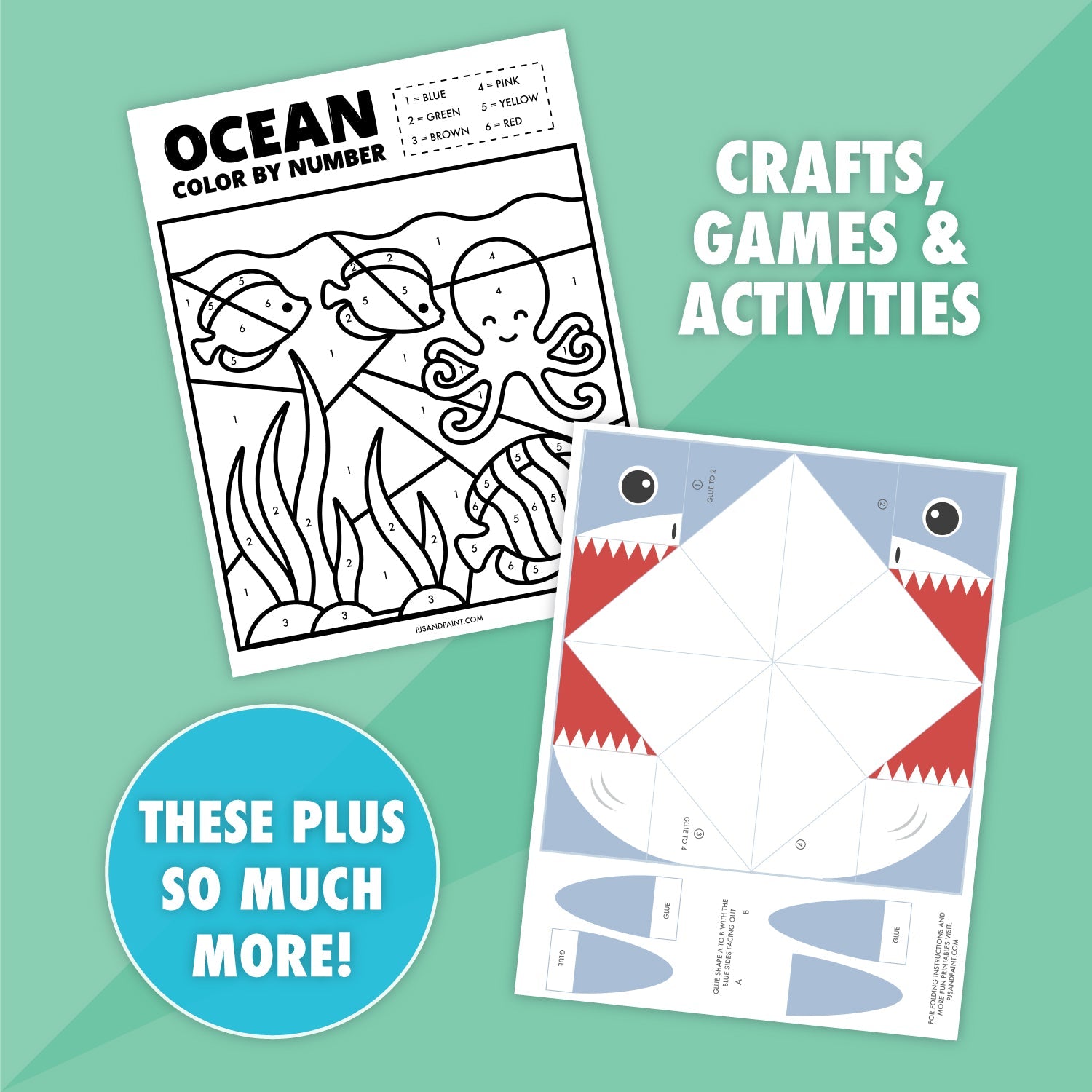 12 Printable Ocean Themed Activities Bundle - Pjs and Paint®