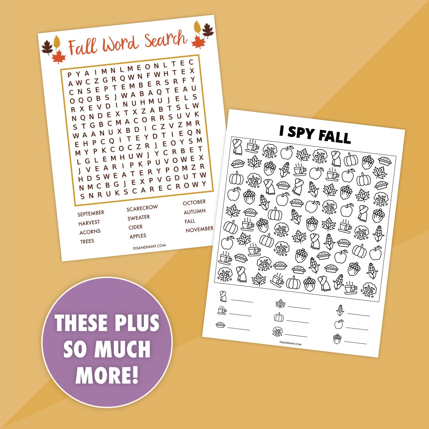 14 Printable Fall Activities Bundle - Pjs and Paint®