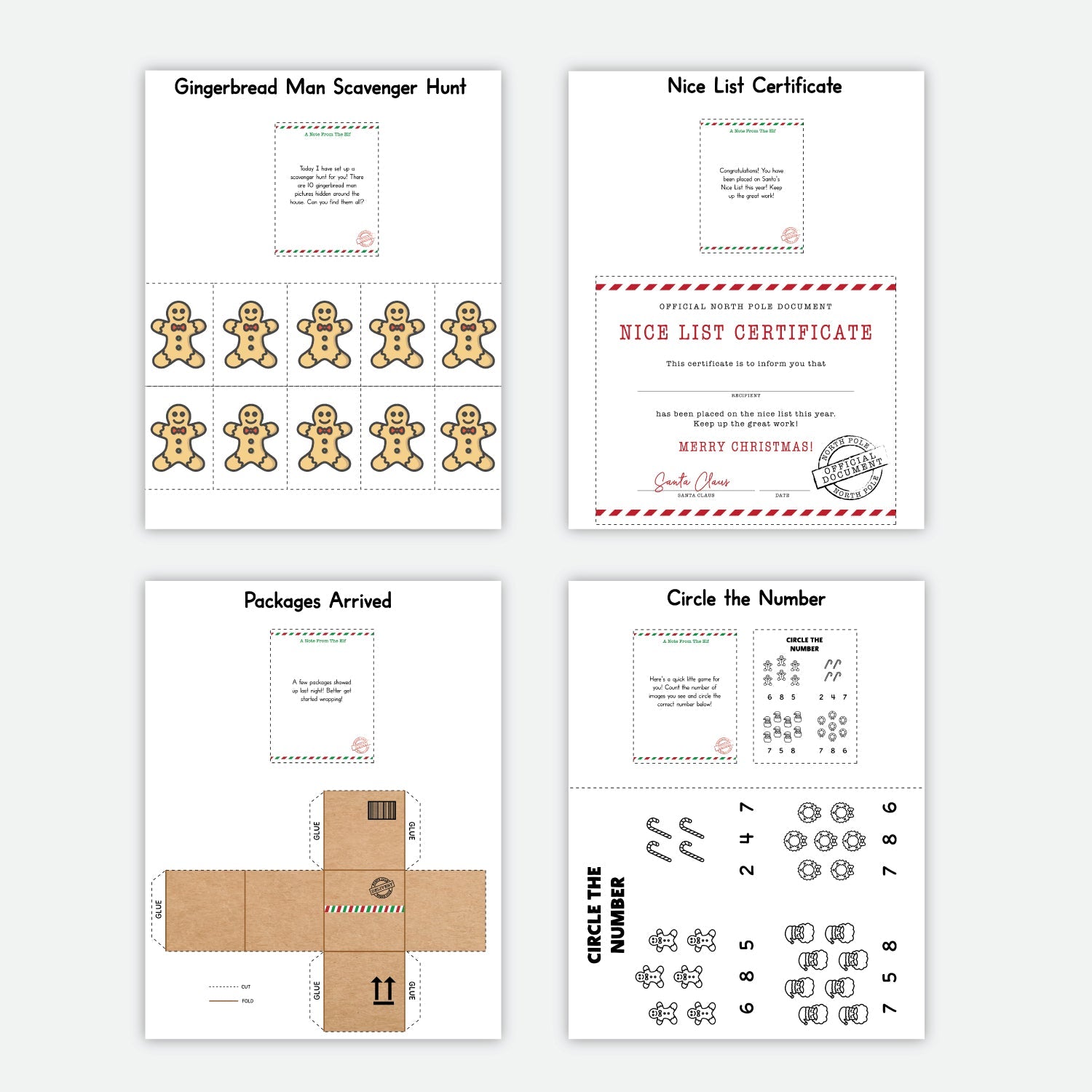 25 Printable Elf Prop and Activity Bundle - Pjs and Paint®