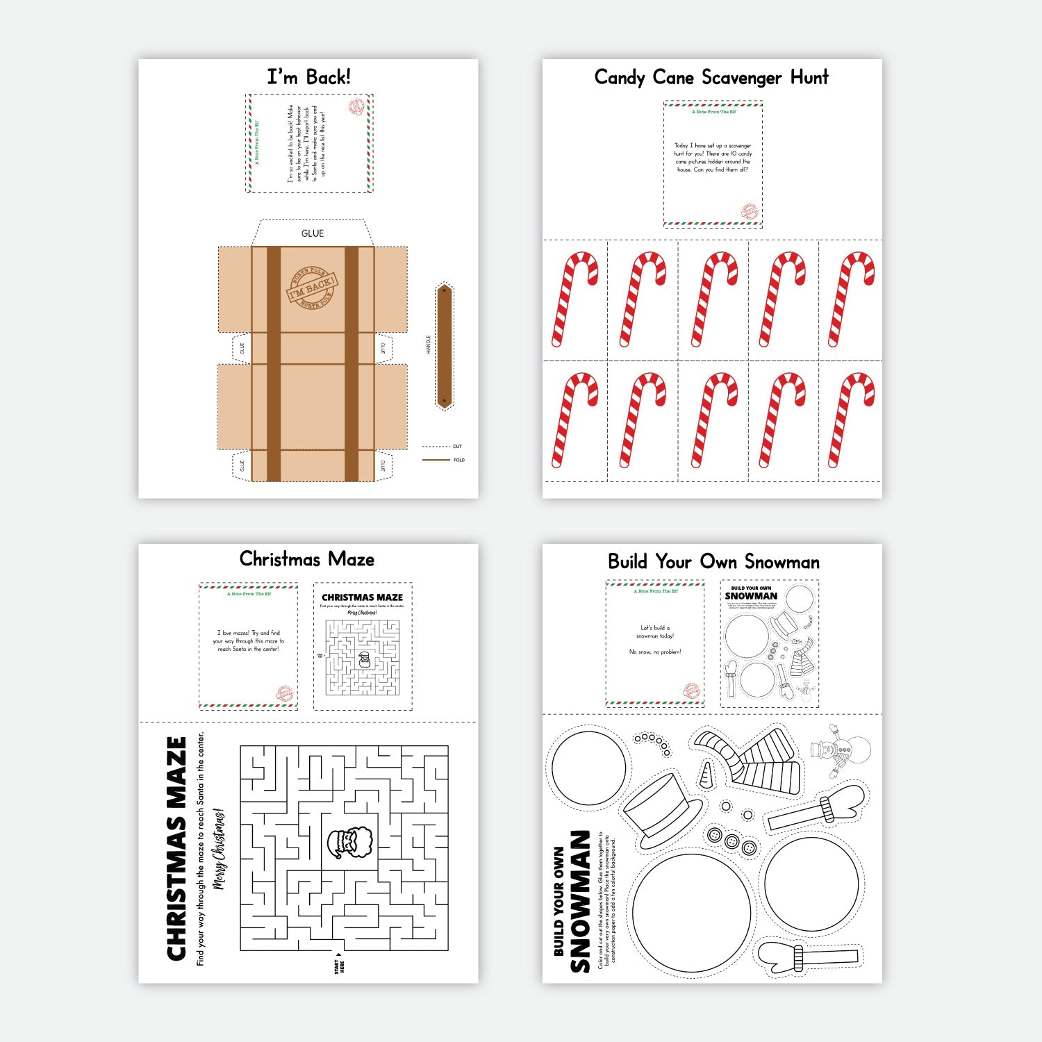 25 Printable Elf Prop and Activity Bundle - Pjs and Paint®