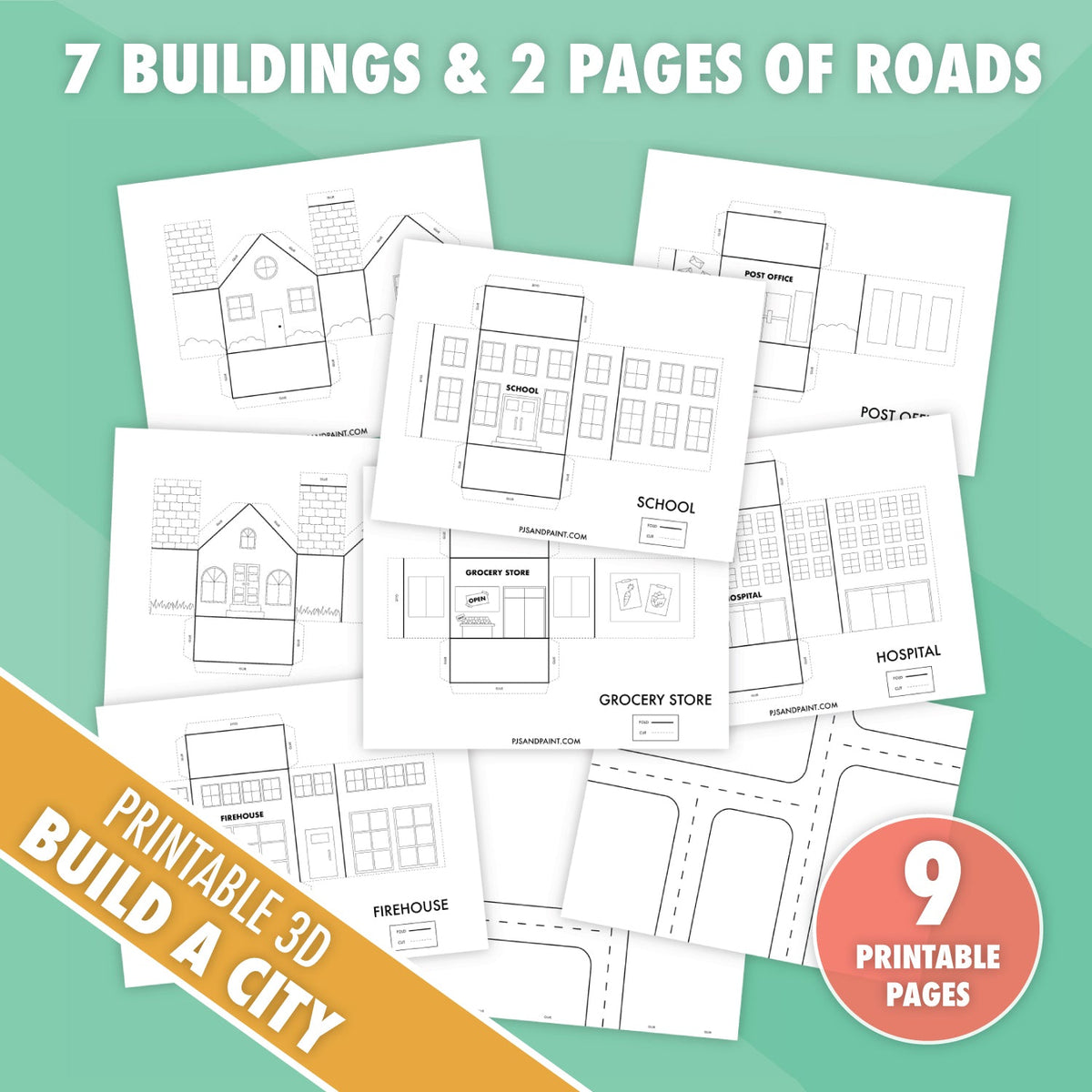 Printable 3D Build a City Coloring Pages - Pjs and Paint®
