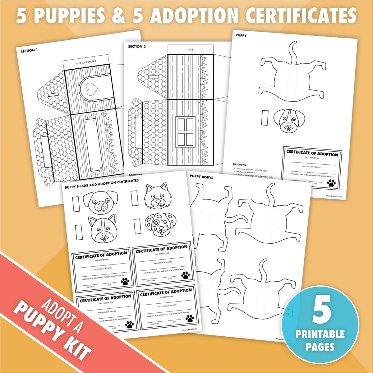 Printable Adopt a Puppy Activity Kit - Full Version - Pjs and Paint®