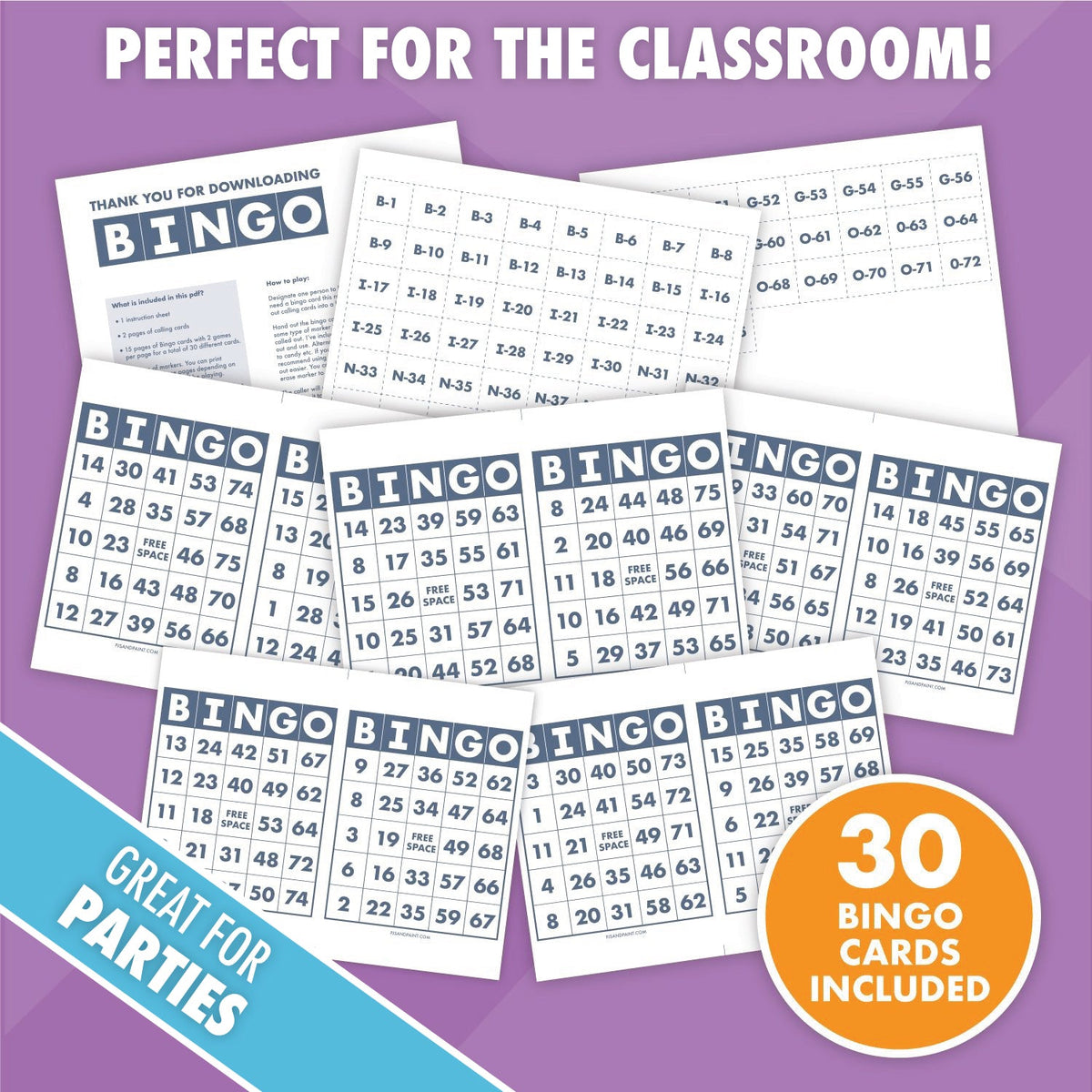Printable Bingo Cards - Pjs and Paint®