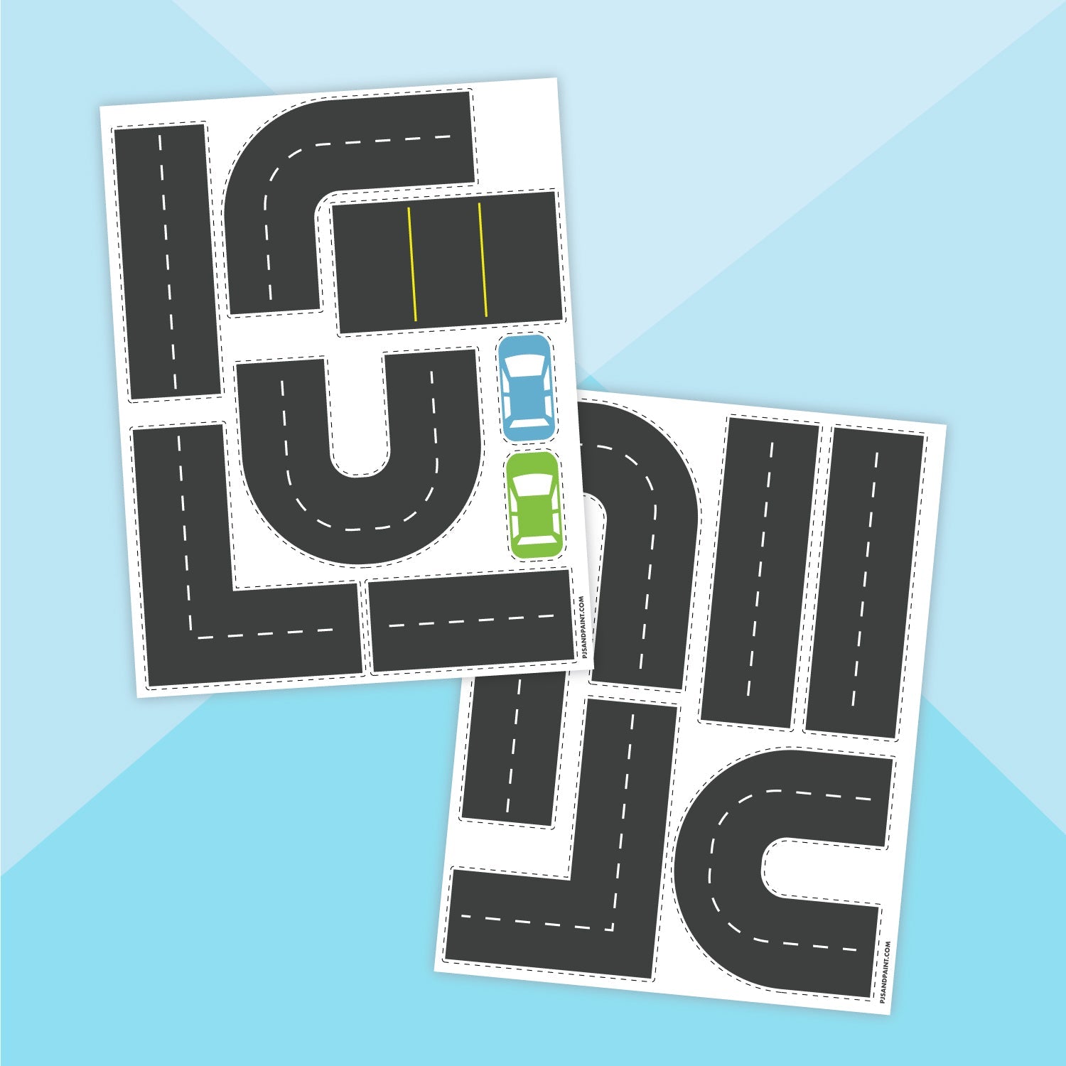 Printable Road Template with City Elements - Pjs and Paint®