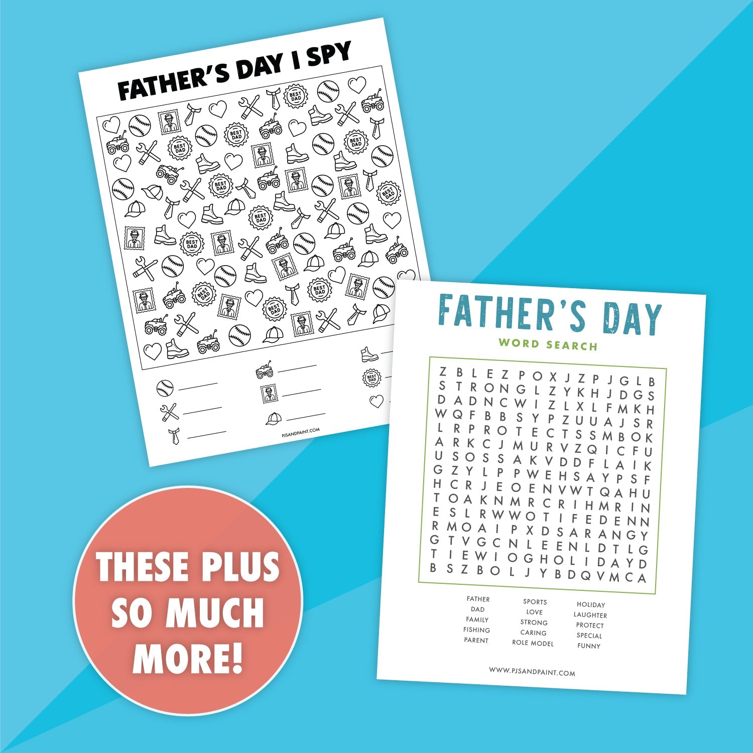 10 Printable Father's Day Activities Bundle - Pjs and Paint®