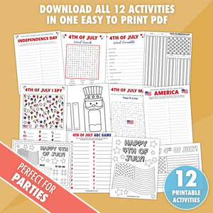 12 Printable 4th of July Activities Bundle - Pjs and Paint®