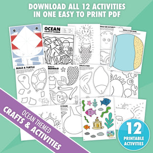 12 Printable Ocean Themed Activities Bundle - Pjs and Paint®