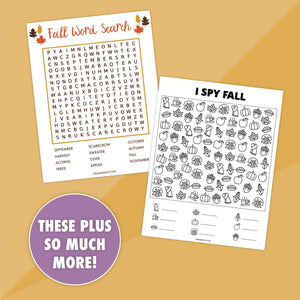 14 Printable Fall Activities Bundle - Pjs and Paint®