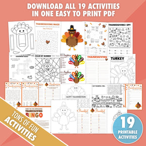 19 Printable Thanksgiving Activities Bundle - Pjs and Paint®