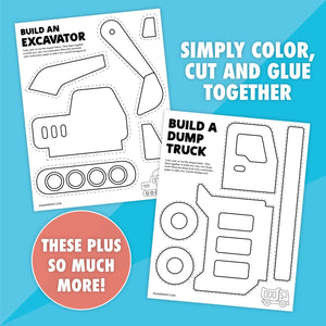 5 Printable Build a Vehicle Craft Bundle - Pjs and Paint®