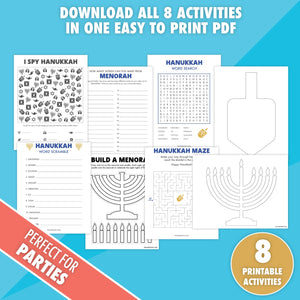 8 Printable Hanukkah Activities Bundle - Pjs and Paint®