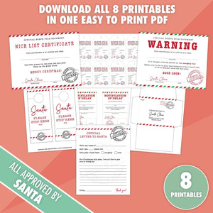 8 Printable Santa Bundle - Pjs and Paint®