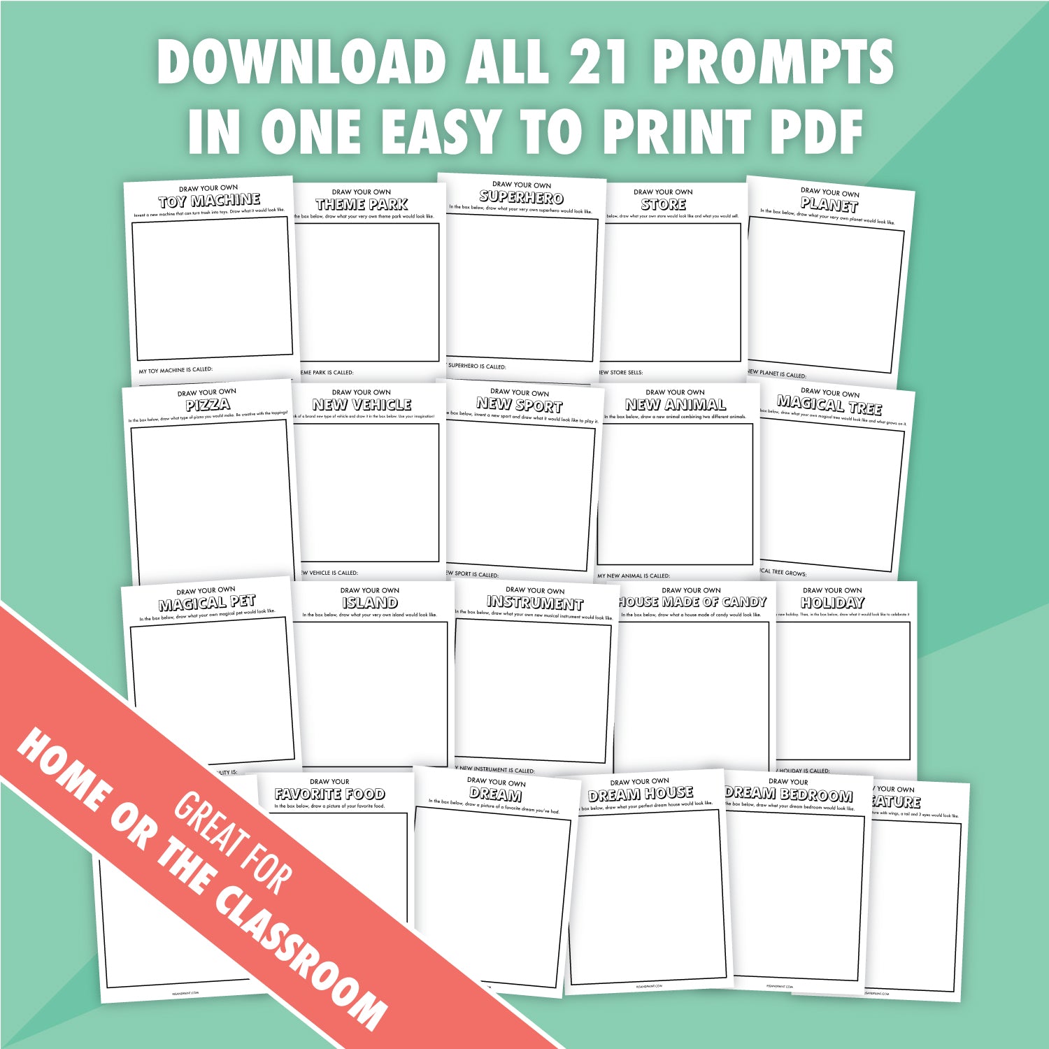 21 Printable Drawing Prompts for Kids
