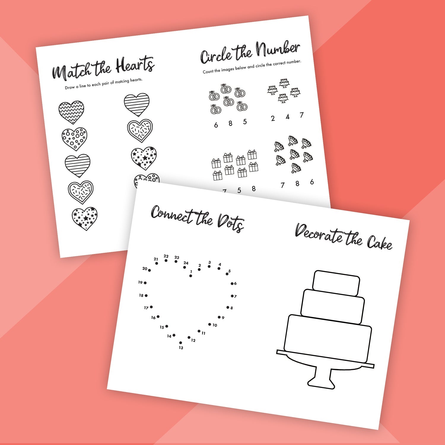 Printable Wedding Activity and Coloring Book - Editable Cover - Pjs and Paint®