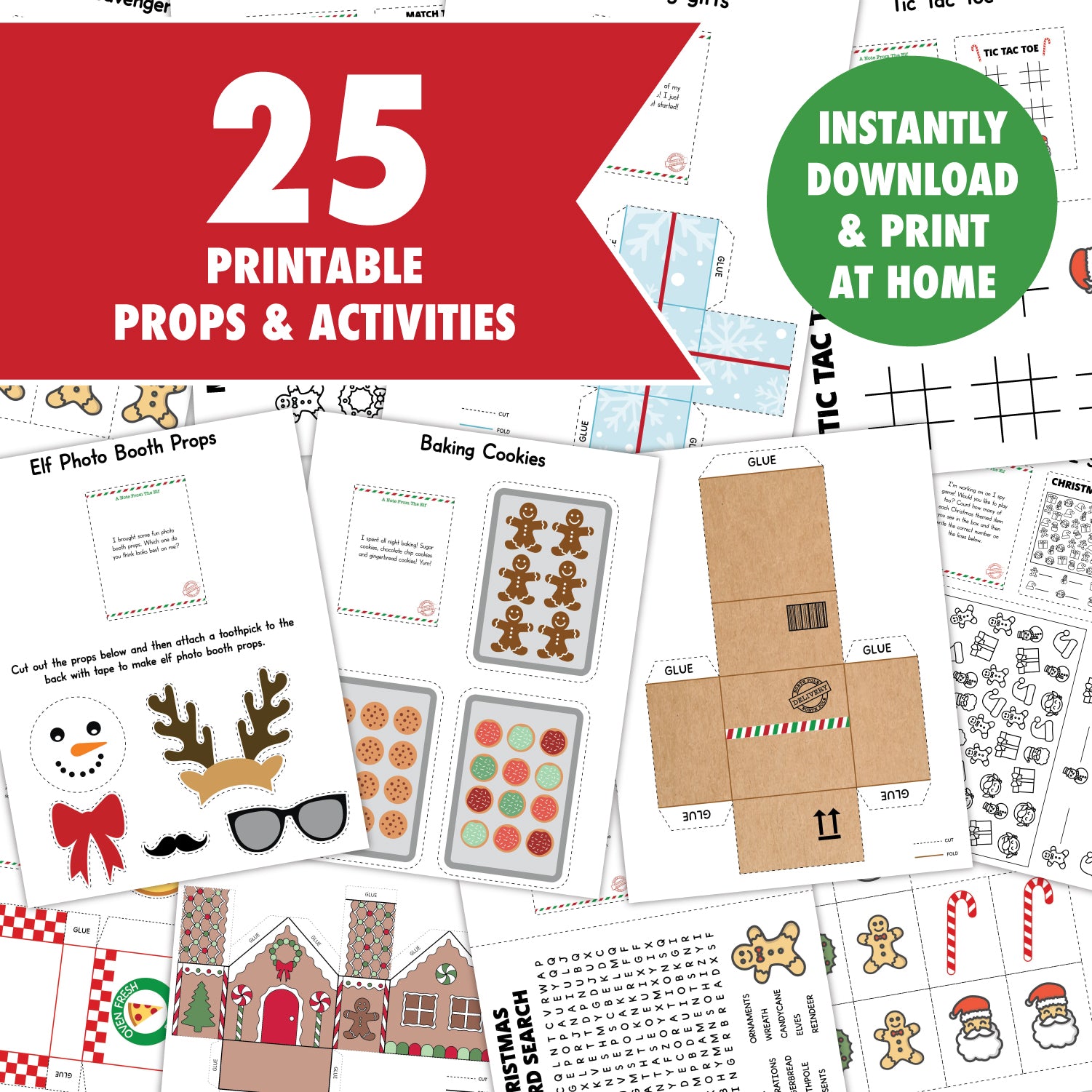 25 Printable Elf Prop and Activity Bundle