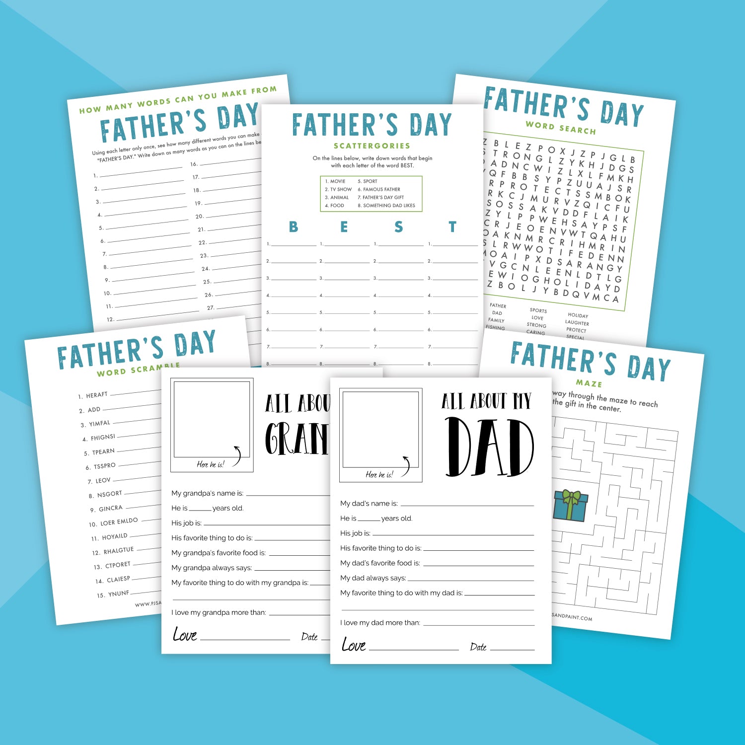 Printable Father's Day Activity Bundle